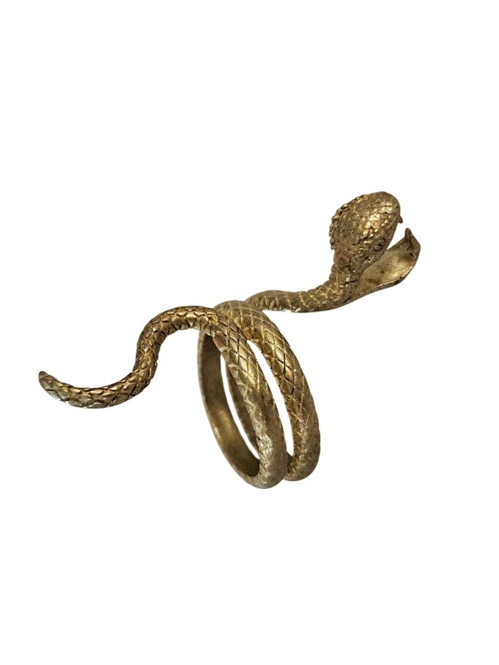 Gold Tone Wrap Around Snake Statement Ring Womens 9